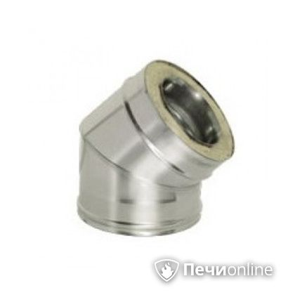 Дымоход Дымок Колено 45° с изоляцией 0,8 мм. OTFR45 150/230 в Томске