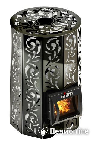 Дровяная печь-каменка GrillD Violet short Жадеит 80 в Томске