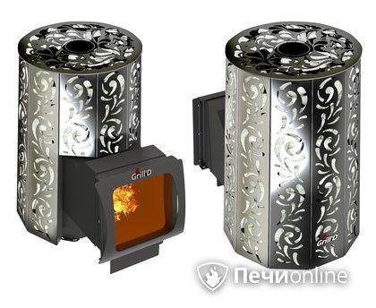 Дровяная печь-каменка GrillD Violet window long Max Жадеит 100 в Томске