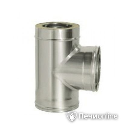 Дымоход Дымок Тройник 90° с изоляцией 0,8 мм. ТRFR90  120/200 в Томске