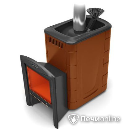 Дровяная банная печь TMF Гейзер 2014 Inox Витра  Терракота в Томске