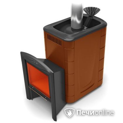 Дровяная банная печь TMF Гейзер 2014 Carbon Витра терракота в Томске