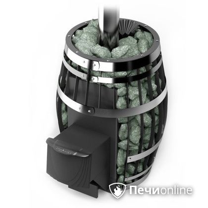 Дровяная банная печь TMF Саяны XXL 2015 Inox с закрытой каменкой и теплообменником дверь антрацит в Томске