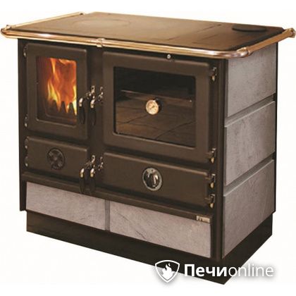 Отопительно-варочная печь MBS Thermo Magnum Stone R с теплообменником и духовым шкафом в Томске